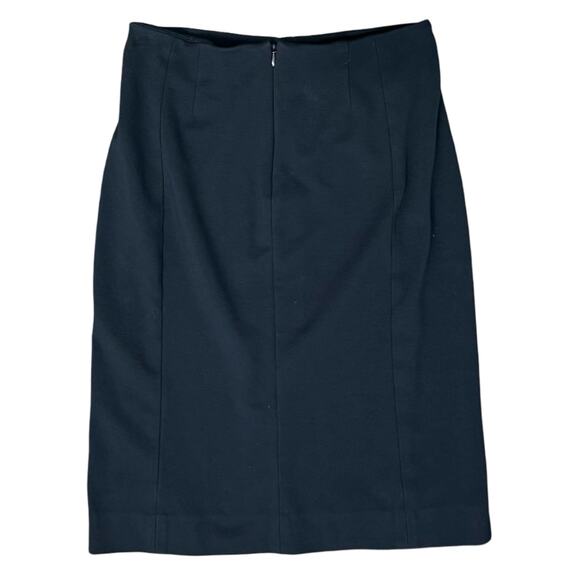 MM LaFleur Navy Blue Greenpoint Center Back Zip Pencil Skirt Front Slit Size 6 - Picture 4 of 8